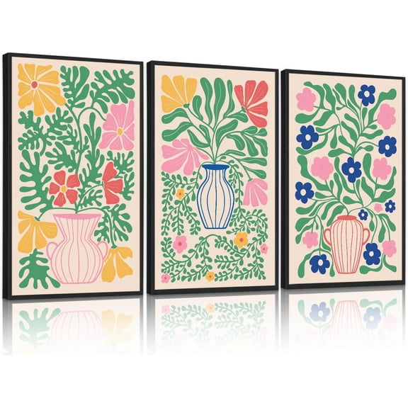 FCCUYE Boho Mountain Landscape d Wall Art(Set of 3, 12"x16"), Watercolor National Park Canvas Artwork Painting, Abstract Sun Forest Nature Scenery Poster Decor for Living Room Bedroom