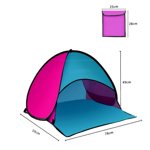 Outdoor Beach Tent Shelter with Carry Bag for Easy Set Up Sun Shade Tent for Camping pink