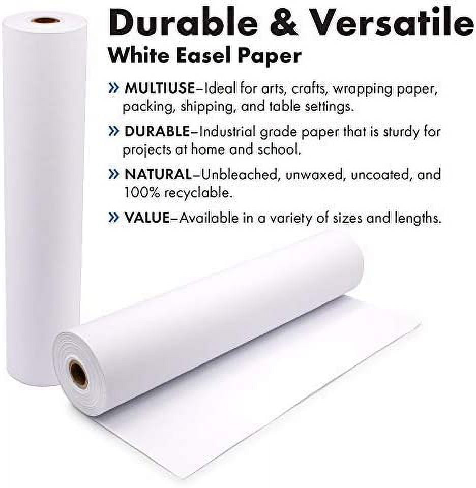 Durable Art Easel Paper Roll for Crafts, Drawing & Painting | Ideal for Kids Projects | 17.75 inches x 200 feet | by Paper Pros
