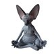 thumbnail image 2 of Wosthever Estatuilla caprichosa de gato de Buda, meditación, Yoga, decoración de gato feliz, esculturas artísticas, estatuas de jardín al aire Jardín y Patio gato sin pelo 5, 2 of 6