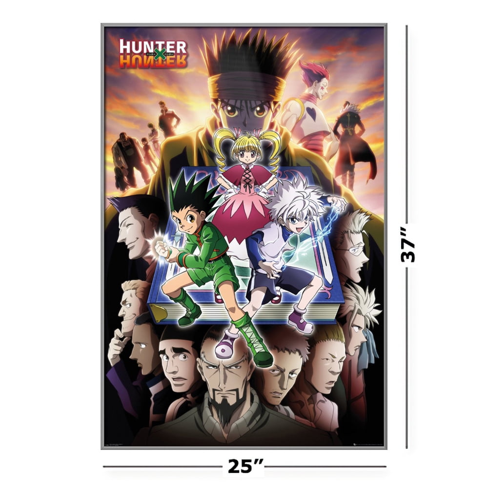 Hunter X Hunter Framed Manga Tv Show Poster Book Key Art Cast 24 X 36 Silver Aluminum Frame Walmart Com Walmart Com