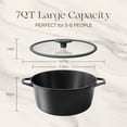 thumbnail image 3 of PRICUSIS Nonstick Stock Pot with Silicone Rim Glass Lid, 7 QT Casserole, Oven-Safe Bakeware, Induction, Dishwasher Safe, Suitable for Pasta, Baking & Stews, Black Sesame, 3 of 8