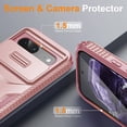 thumbnail image 4 of KOMI for Google Pixel 8a Case with 1 Screen Protector, Built-in Slide Camera Cover, Military Grade Drop Protection, Heavy Duty Rugged Shockproof Protective Phone Cover, Pink, 4 of 5