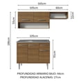 thumbnail image 3 of Cocina Integral 165cm con Tarja Marrón Emilly Madesa 09, 3 of 14