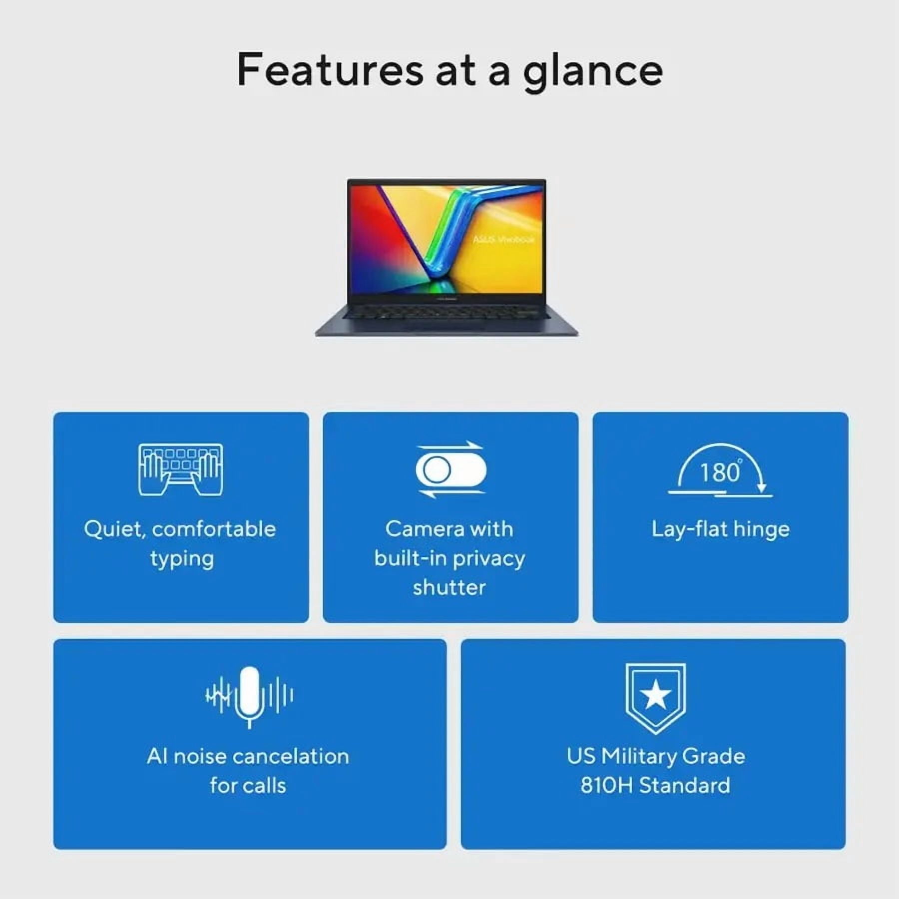 ASUS Vivobook 14" FHD Slim Laptop, Latest 10 Cores i5-1334U, Intel UHD Graphics, USB C, Webcam, 2025 model, Win11, Wireless Mouse