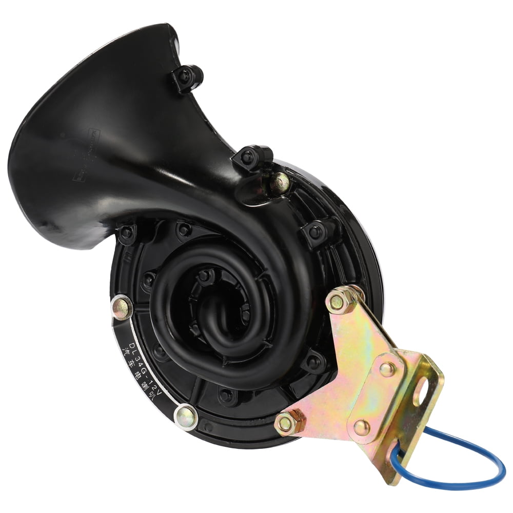 Black EKDJKK Snail Car Horn Waterproof 12V Loud Dual-Tone Electric Horn Kit Universal Fit Driving Snail Car Horn Loud 115db Dual Tone 