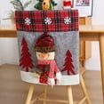 thumbnail image 4 of Luoshdecor Christmas Chair Back Covers, Winter Red Reindeer Santa Snowman Chair Cover for Kitchen Holiday Home Party 18x21 in, 4 of 6