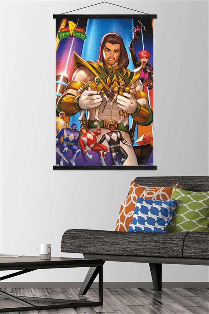 Power Rangers - Retro Wall Poster with Wooden Magnetic Frame, 22.375" x 34"