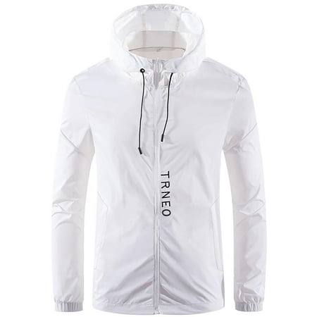 Rain Jacket Men Waterproof Windbreaker Lightweight Hooded Raincoat Full Zip Sun Protection Hoodie for Hiking Fishing