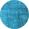 thumbnail image 1 of Ahgly Company Indoor Round Oriental Light Blue Industrial Area Rugs, 8' Round, 1 of 4