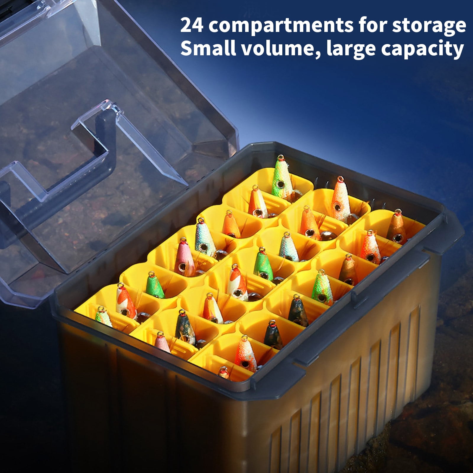 Shrimp Fishing Baits Storage Box Thickened Hard Squid Hook Tackle Lure Organizers Light Weights Fishing Tackle Box