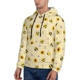 thumbnail image 3 of Uemuo Sunflowers Bee Pattern Men's Hoodie - Casual Pullover Hoodie with Kangaroo Pocket, Stylish Hooded Sweatshirt for Everyday Wear-Small, 3 of 7