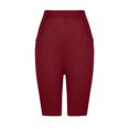 thumbnail image 4 of Tumotour Yoga Shorts For Women Plus Size Yoga Shorts Solid Color Lace Elastic High Waisted Running Workout Gym Shorts Sports Shorts, 4 of 5