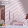 thumbnail image 4 of Glasseam Set of 3 Clear Glass Taper Candle Holders: Modern Cylinder Ribbed Design for Weddings, Christmas Decor- Boho Home Centerpiece, 4 of 11