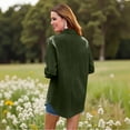 thumbnail image 5 of Effortless Solid Color Everyday Shirt, Long Sleeve Button-Up Top with Airy Loose Fit & Moisture-Wicking Comfort Technology,Army Green L, 5 of 5