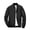 Black, variant on GrmtClth Mens Full Zip Jacket Stand Collar Striped Cuff Hem Thin Windbreaker Daily Travel Coat Khaki 3XL