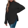 thumbnail image 2 of EGNMCR Chandails pour Femmes Col Roulé Multicolore Chandail Tricoté Uni Chandail Décontracté Mode Hauts, Cadeaux pour Femmes, 2 of 8