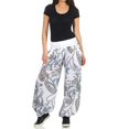 thumbnail image 3 of Women Casual Boho Print Pants Wide Leg Pants Loose Pocket Button Harem Pants, 3 of 5