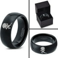 thumbnail image 4 of Tungsten Strong Bodybuilder Carrying Rock Band Ring 8mm Men Women Comfort Fit Black Dome Polished, 4 of 4