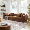 thumbnail image 5 of Nordic Modern 3-Seat Beige Flannel Sofa | Square Arms | Fabric | Waterproof Antifouling | Detachable Pillowcases | Solid Wood Frame for Living Room, 5 of 17
