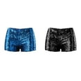 thumbnail image 1 of Lot de 2 (Bleu 1 Pce et Noir 1 Pce) Multipack Nouvelles Paillettes Perles Ds Robe de Performance pour Femmes Performance Shorts pour Femmes Ensemble de Robe Décontractée Shorts, 1 of 6
