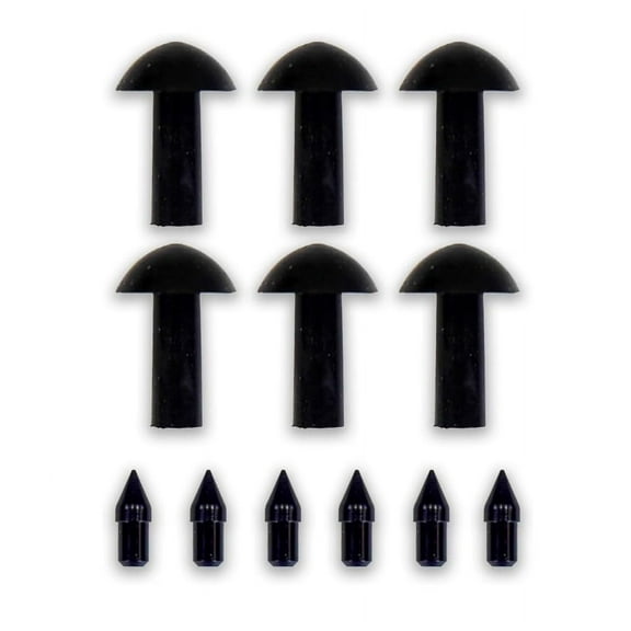 Stop & Go 275 Mini Plugger Refill Kit with 6 Mushroom Plugs and Cone Tips for Punctures and Flats on Bicycle and E-Bike Tubeless Tires, 5/8" Length x 3/16" Shaft Diameter