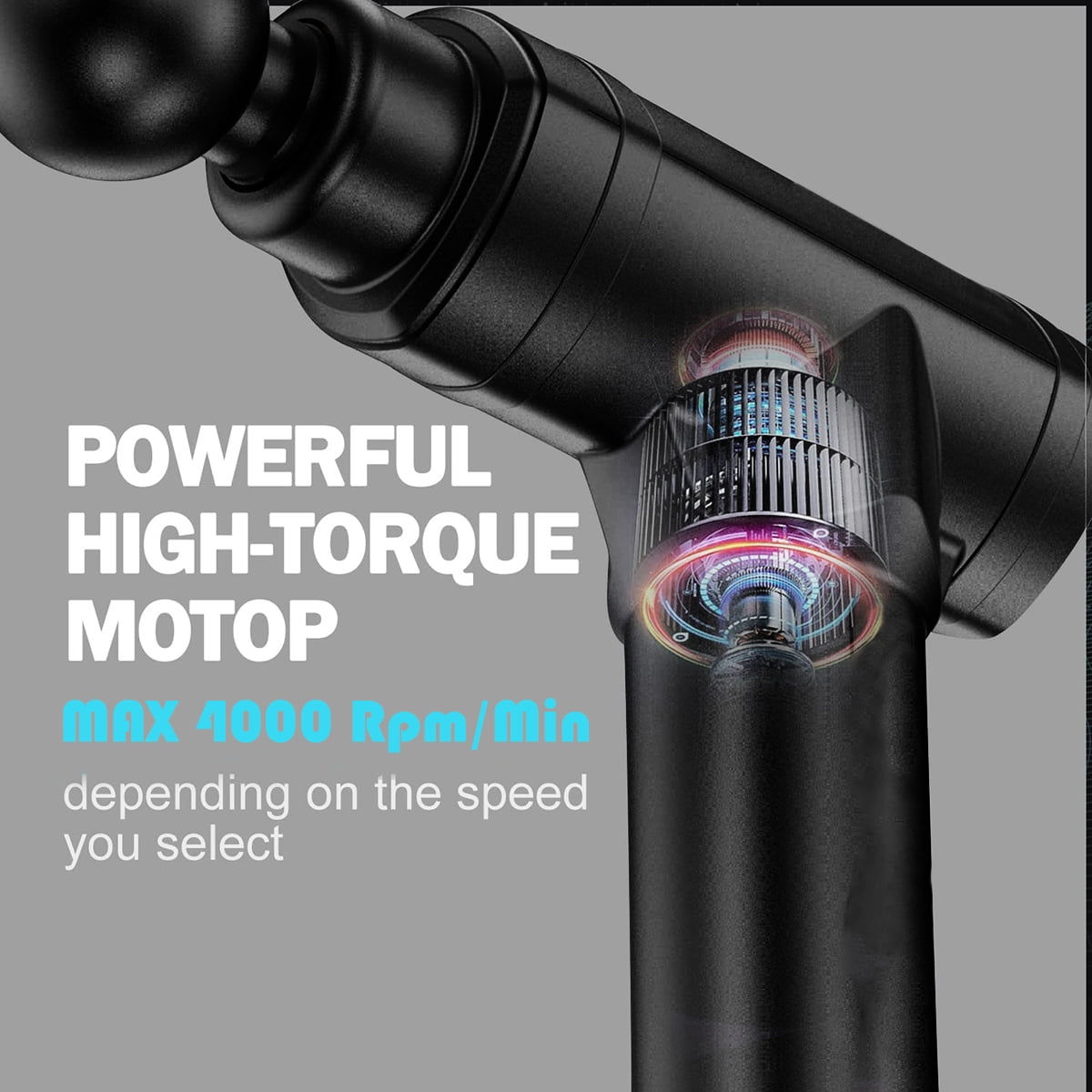Muscle Massage Gun, Electric Percussion Massager Deep Tissue Massage with 22 Speeds & LCD Touch Screen, 4 Replacable Massage Heads Low Noise for Muscle Pain Relief