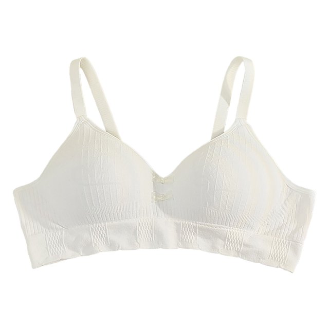 Teenage Girls Sports Bra with Adjustable and Removable Shoulder Strap Training Bra Pack White