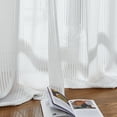 thumbnail image 4 of Topfinel White Vertical Stripe Venetian Grommet Curtain for Living Room Bedroom,Stylish Thick Sheer Soft Lace Curtain,Tulle Window Drapes, Transparent Voile Boho Curtains,54 x 96 inch,2 Panels, 4 of 9