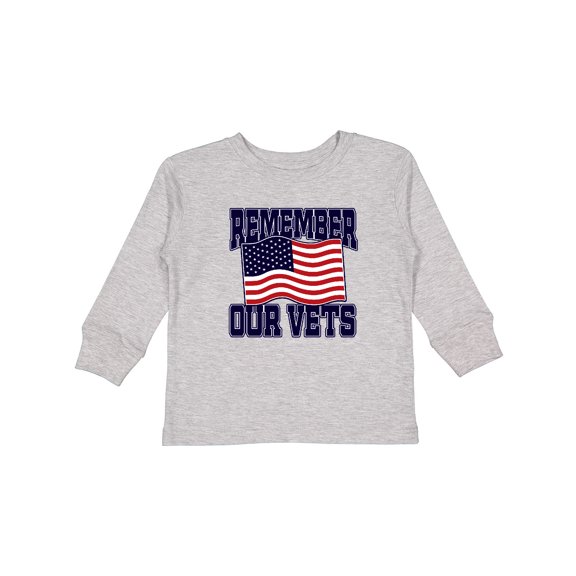 Inktastic Veteran Remember Our Vets Boys or Girls Long Sleeve Toddler T-Shirt