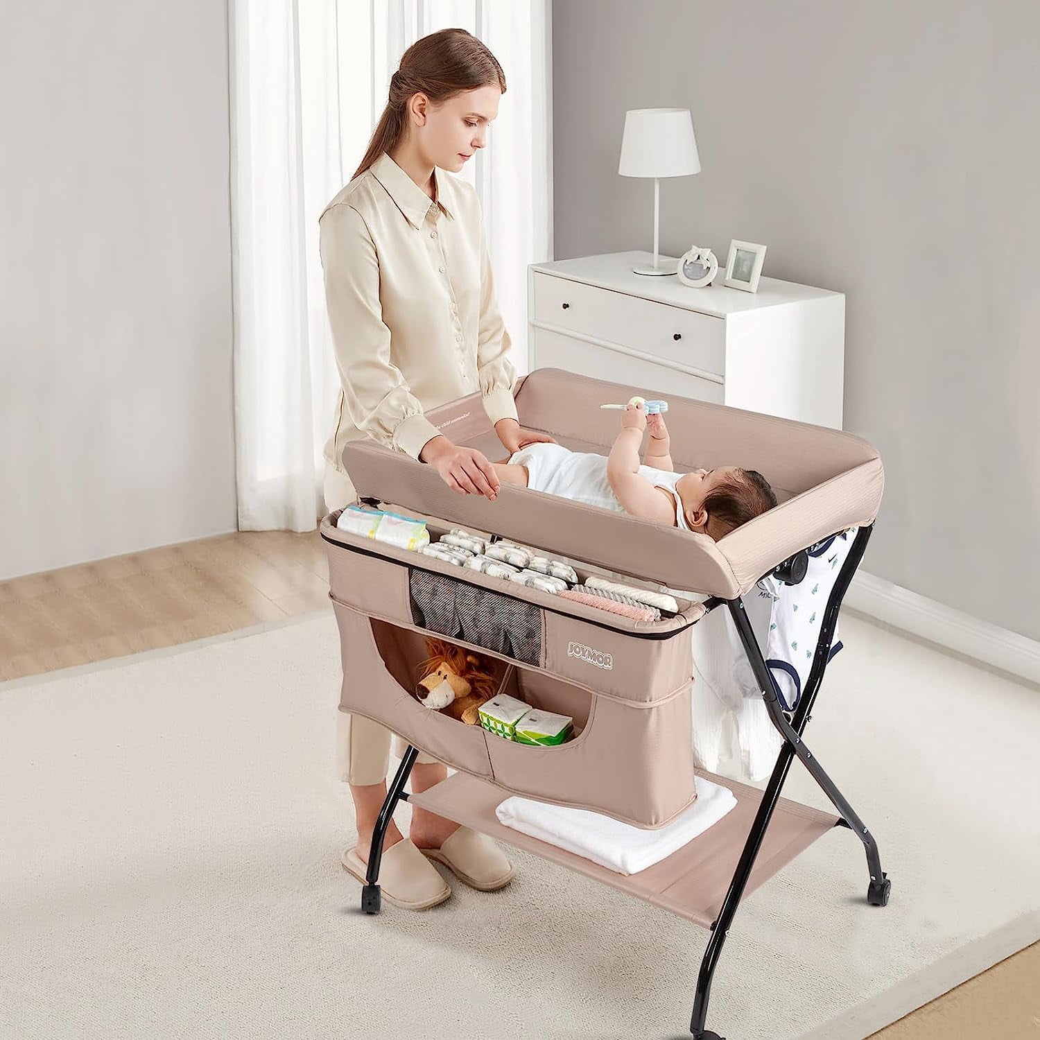 JOYMOR Folding Diaper Station Baby Changing Table Portable Adjustable –  Joymor