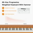 thumbnail image 2 of HEXANT 88- Key Hammer Weighted Digital Piano Keyboard, Wooden Electric Heavy Hammer Weighted Full Size Keyboard Piano, with 3-Pedal, Multi-Functional Keyboard and Stand （Only Piano), 2 of 7
