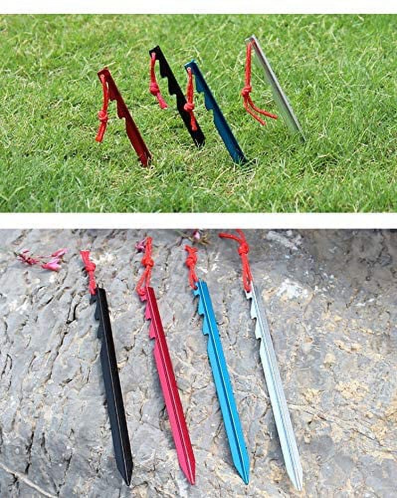 Piquets De Camping En Aluminium à Visser - Pour Tente, Bâche, Store - Ancrage Solide Plage, Sable, Pelouse - 1 Pièce