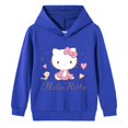 thumbnail image 3 of Hello Kitty-suéter con capucha y cuello alto para niños, pantalones de dos piezas con dibujos animados para niño, traje deportivo informal de manga larga de algodón puro, 3 of 5