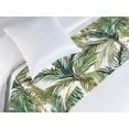 thumbnail image 3 of Tropical Bed Runner, Repetitive Palm Trees Pattern Watercolor Style Art on Plain Back, Decorative Accent Bedding Scarf for Hotels Homes & Guest Rooms, Twin, Hunter Green and Caramel, by Ambesonne, 3 of 3
