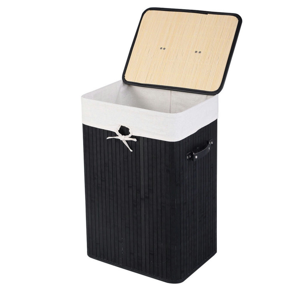 Finihen Laundry Hamper, Laundry Basket, Rectangle Bamboo Hamper Laundry Basket Washing Cloth Bin Storage Bag Lid 3 color, for Bathroom, laundry Room, Black Finihen Laundry Hamper, Laundry Basket, Rectangle Bamboo Hamper Laundry Basket Washing Cloth Bin Storage Bag Lid 3 color, for Bathroom, laundry Room, Black