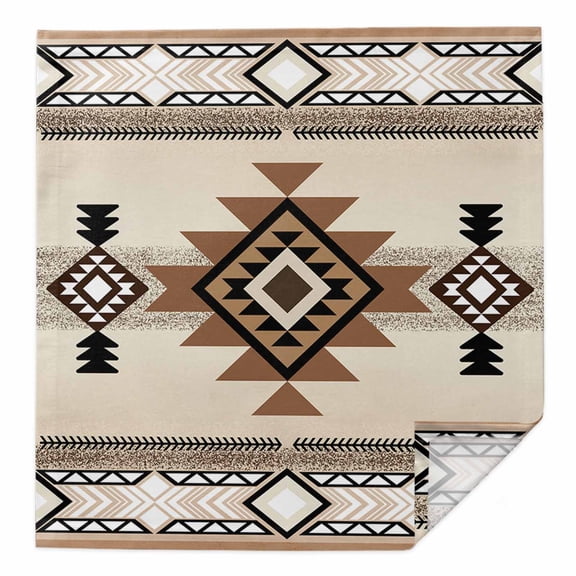 Southwest Cloth Napkins Washable Set of 1, Brown Bohemian Abstract American Aztec Reusable Dinner Table Napkins Cloth Bulk for Weddings Kitchen Restaurants Hotel Events Parties 20 x 20 Inch