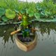 thumbnail image 1 of Adorno de resina CUTICAT Rana flotante para estanque y piscina, 1 of 8