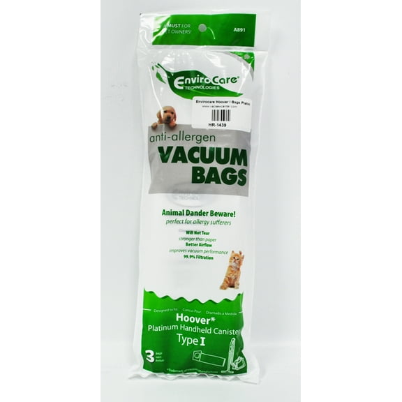 Envirocare Hoover Type I Vacuum Bags for Platinum Hand Held
