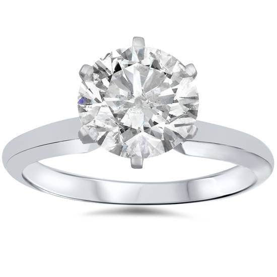 Pompeii 1 1/2ct Solitaire Diamond Engagement Ring 14K White Gold (F,SI2)