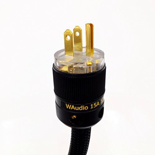 WAudio 3.3FT AC Power Cable 10AWG HiFi Audiophile Power Cord with US Plug IEC Connector 