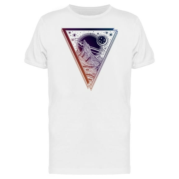 Teeblox Mens Graphic Tee - Alien Landscape With Mountains - Regular Fit 100% Cotton