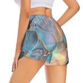 thumbnail image 2 of Uemuo Pastel Abstract Fluid Art Pattern Women's Athletic Shorts High Waisted Running Shorts with Liner Pockets Gym Elastic Workout Shorts-X-Large, 2 of 9
