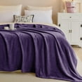 thumbnail image 3 of IR Imperial Rooms Fleece Bed Throw Blanket, Plush, Travel and Couch Fuzzy, Cozy Washable Ultrasoft Throw Size Purple, 3 of 13