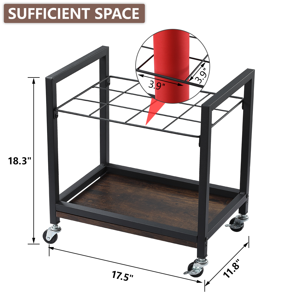 Blueprint Holder, Blueprint Storage Rack 12 Slots for Storing Blueprint Poster Architectural Construction Plan Wrapping Paper, Mobile Roll File Organizer with Wheels for Office