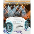 thumbnail image 5 of Jazmm CD Player Combo with Bluetooth, Boombox Cassette Portable CD Players, Support AM FM Radio/Remote Control/AUX/USB/Earphone, AC/Battery Operated, LCD Display for Home, Kids, Gift (White), 5 of 7