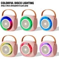 thumbnail image 3 of Mini Karaoke Machine, Portable Bluetooth Speaker with 2 Wireless Microphones, Suitable for Children and Adults, with LED Lights, 3 of 7