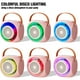 thumbnail image 3 of Mini máquina de karaoke, altavoz Bluetooth portátil con 2 micrófonos inalámbricos, apto para niños y adultos, con luces LED, 3 of 7