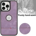 thumbnail image 5 of Allytech Slim Back Cover for Apple iPhone 13, Vintage PU Leather Anti-Sctratch Bumper Shockproof Protective Phone Case for iPhone 13 - Purple, 5 of 7