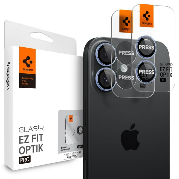 Protector de lente de cámara Spigen GlaStar EZ Fit Optik Pro para iPhone 17, paquete de 2